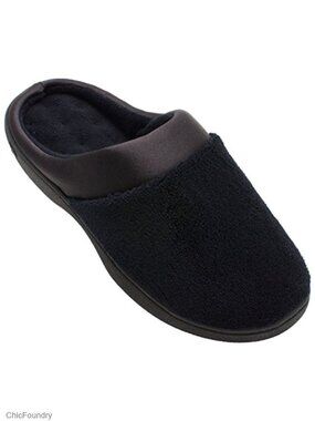 Memory Foam Slip On Slippers with Satin Trim and Microterry Lining